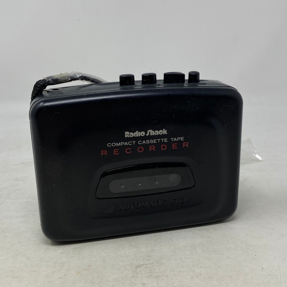 Radio Shack CTR-88 Compact Cassette Tape Recorder Black 14-1103 Vintage Portable